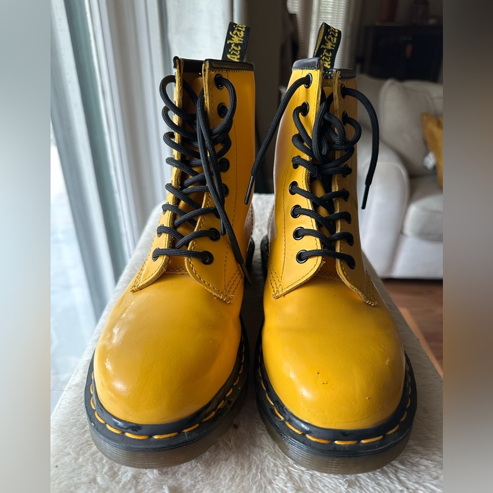 Yellow Doc Marten 1460 Smooth Boots
